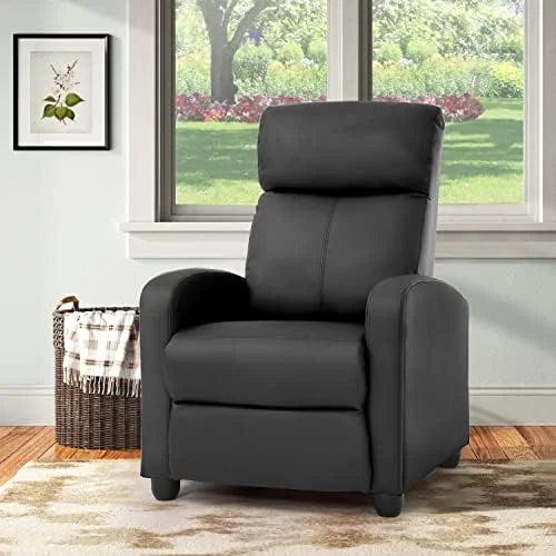 Black Faux Leather Recliner Chair S548022