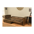 Rustic Walnut Futon Frame & Storage Drawers Full Size T830626