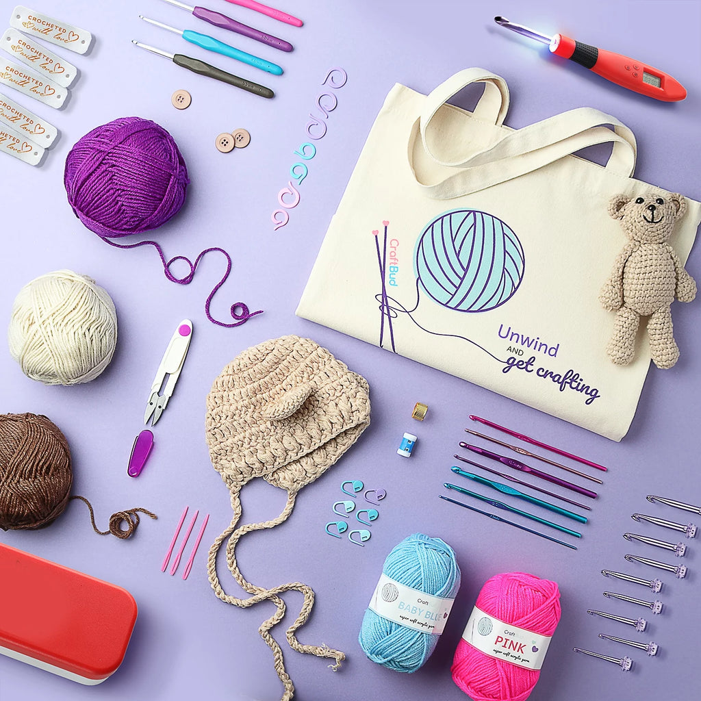 Mini Crochet Set Kit With Yarn And Crochet Hook Set 68pc E53824