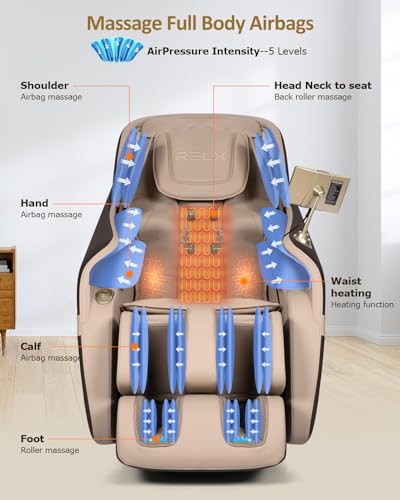 Beige Full Body Zero Gravity Shiatsu Massage Chair W321