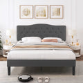 Queen Upholstered Platform Bed Frame with Adjustable Headboard C3063