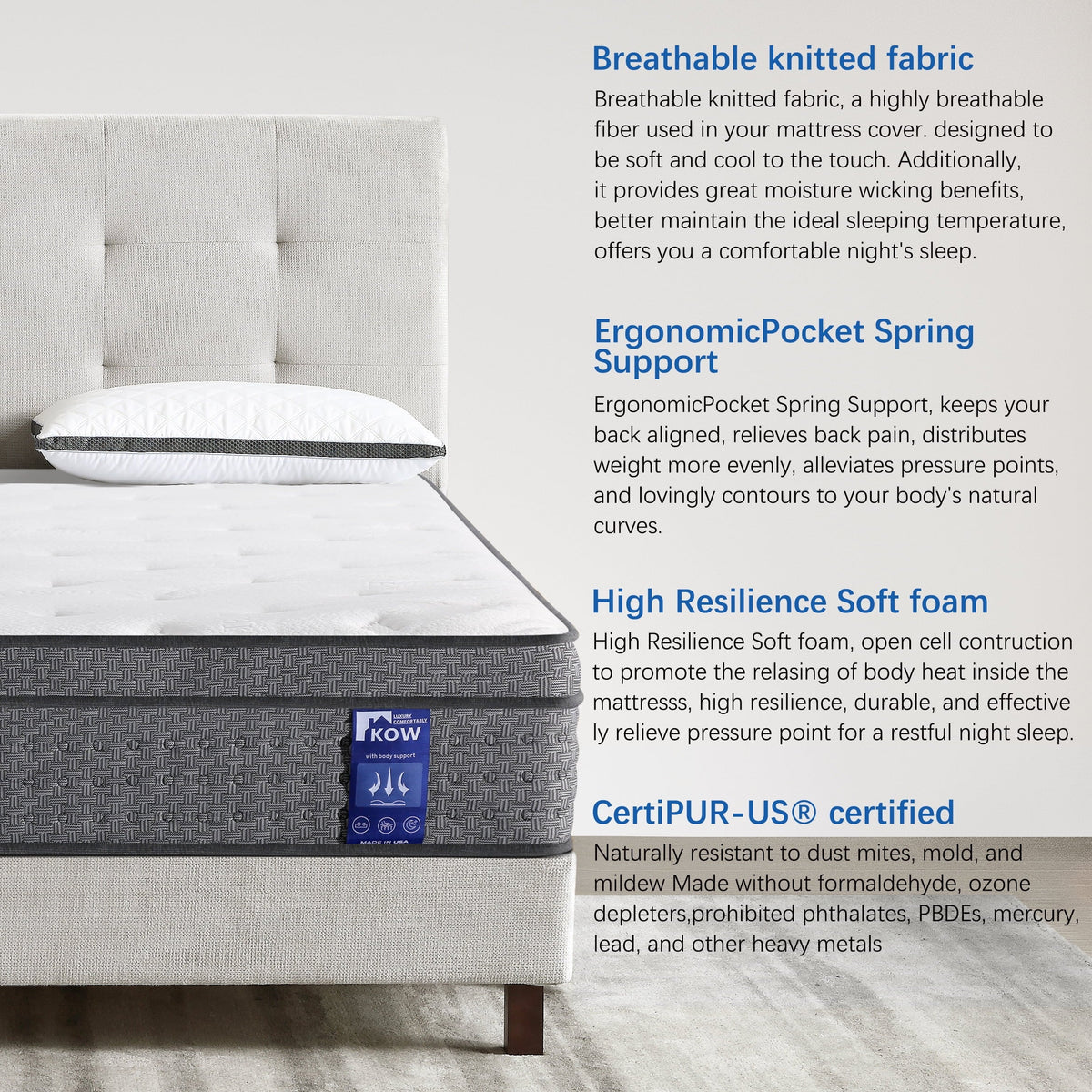 12 inch Full Size Gel Memory Foam Hybrid Mattress G128469