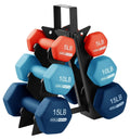 Neoprene Dumbbell Hand Weight Set with Rack E8525