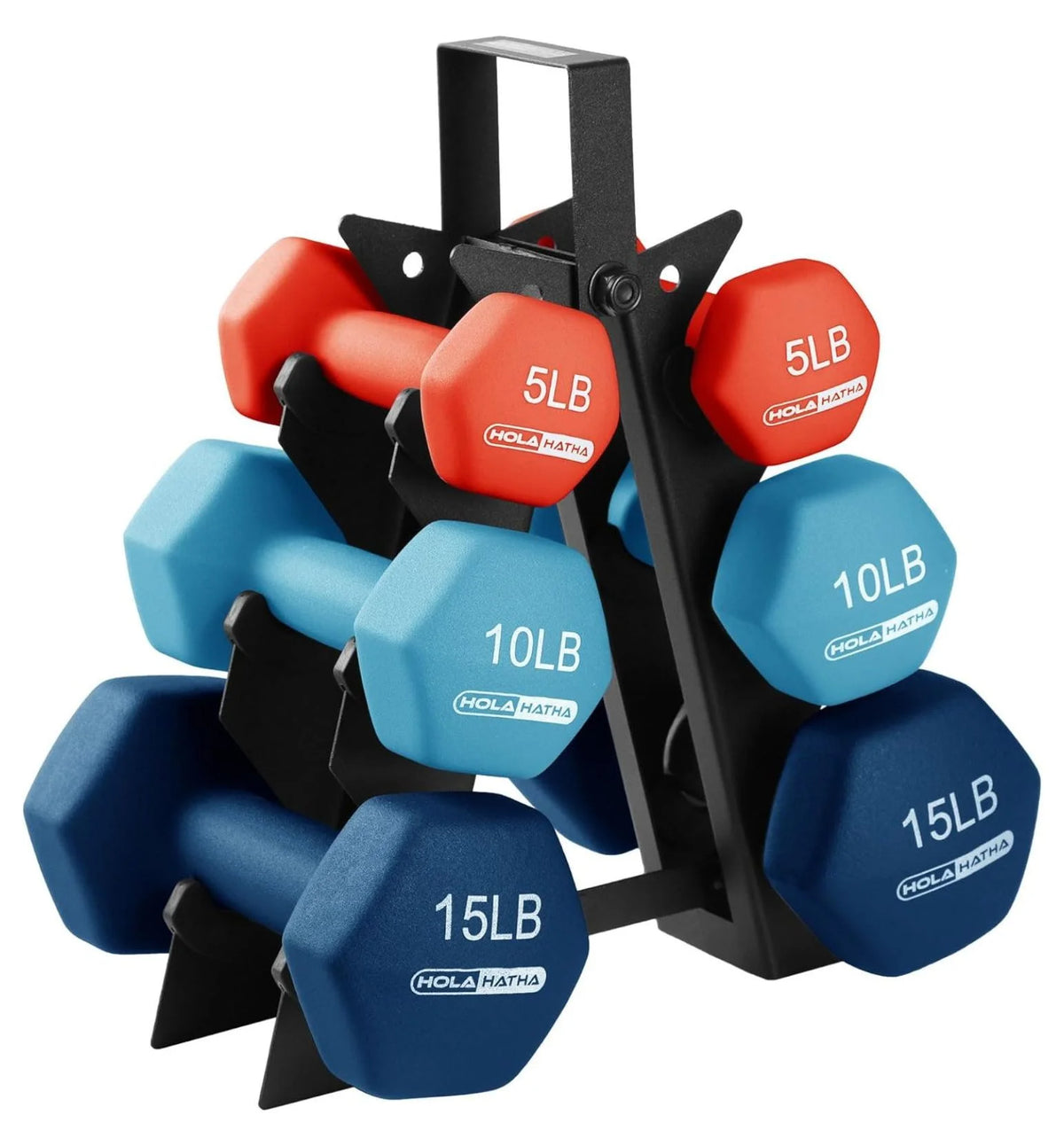 Neoprene Dumbbell Hand Weight Set with Rack E8525