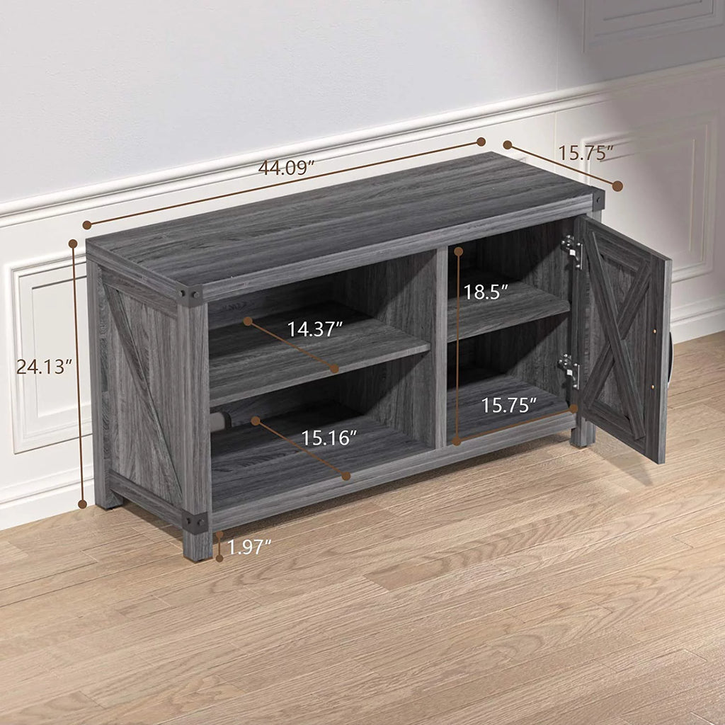 Grey Wood TV Stand with Storage K783