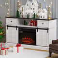 White Wood Fireplace TV Stand I373376