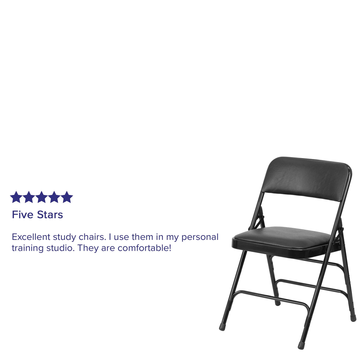 Black Vinyl Metal Folding Chair H53391