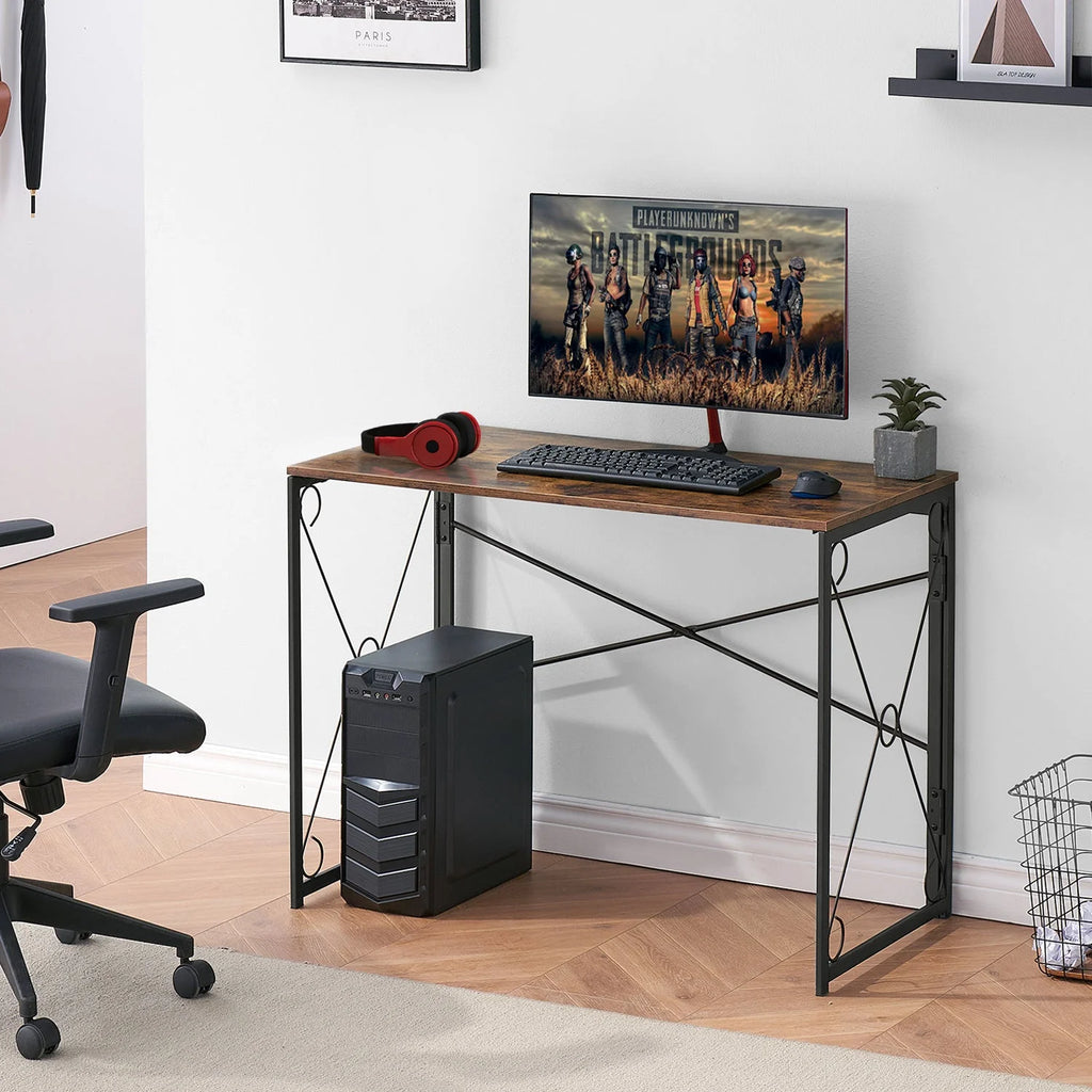 39'' Antique Brown Folding Computer Desk Y221717