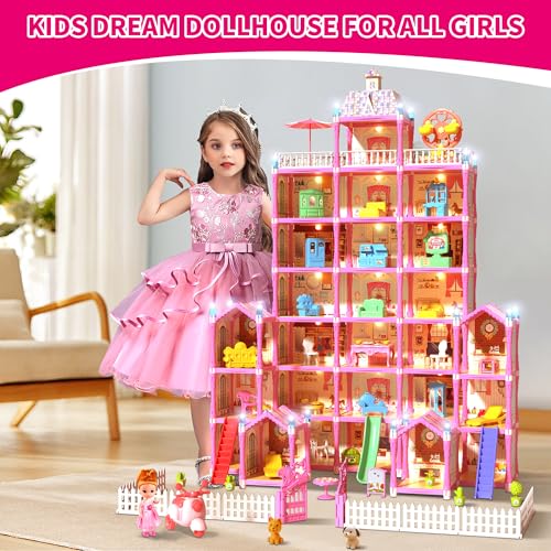 Pink Doll House with Furniture L604