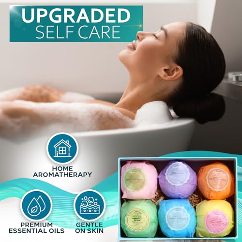 6 XXL Bath Bombs Gift Set with Dead Sea Salt Cocoa and Shea Essential Oils R165