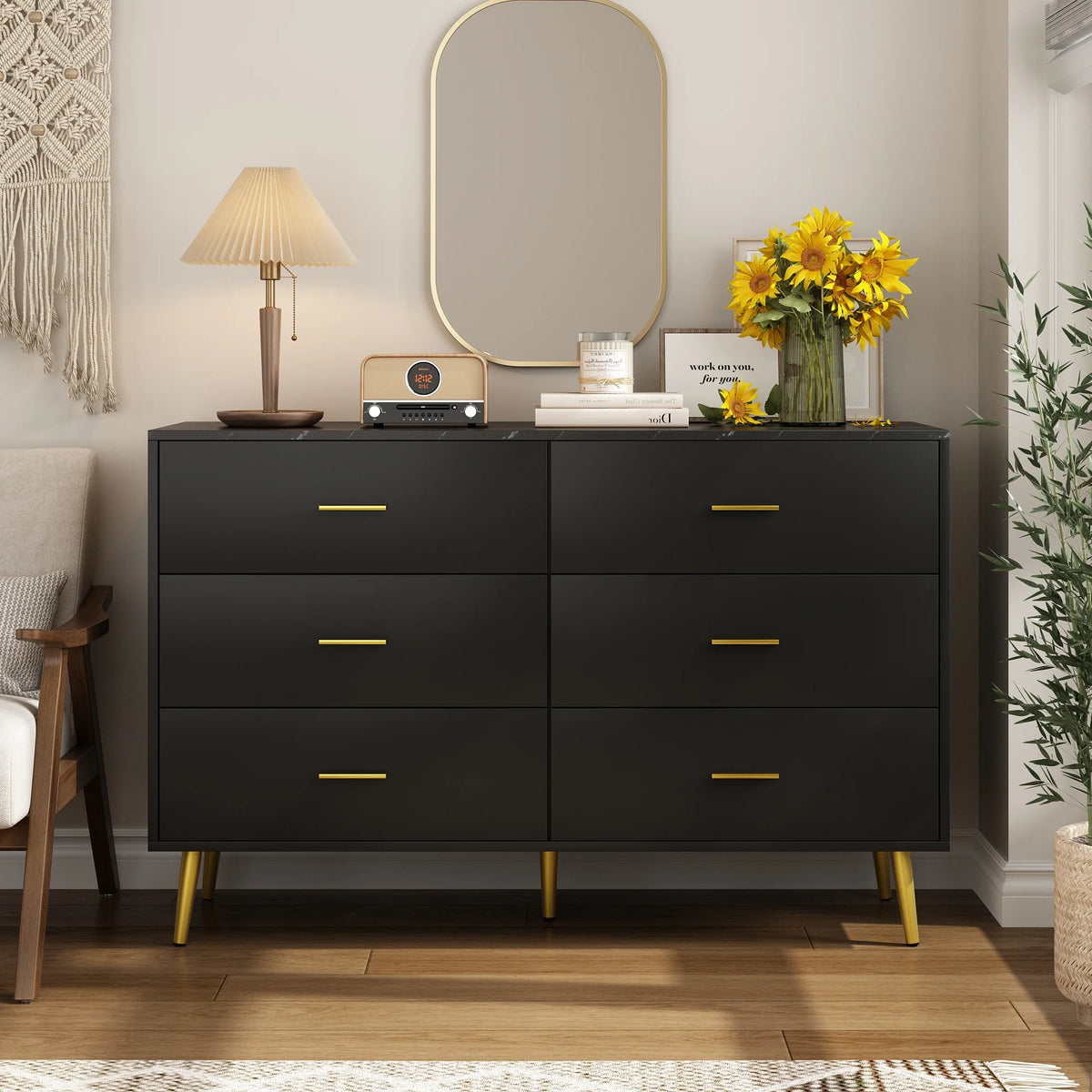 White 7 Drawer Wood Dresser Q8364