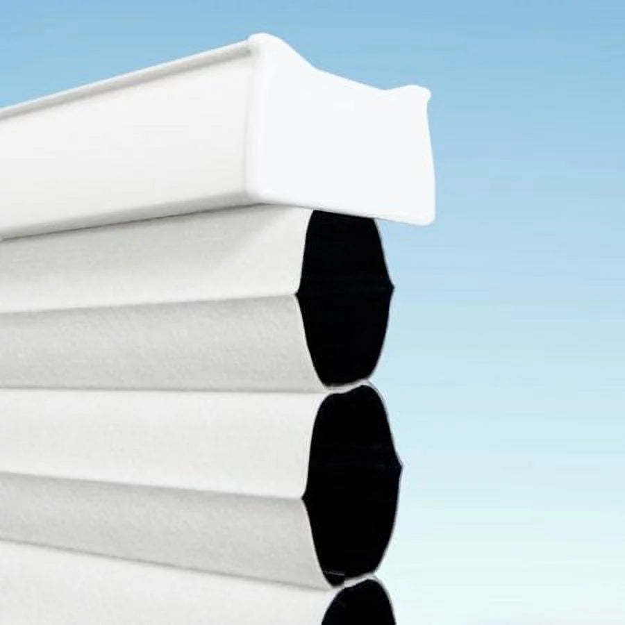 White Cordless Blackout Polyester Honeycomb Window Shades 17.5" x 48" L683603