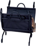 Black Log Rack with Canvas Carrier C648