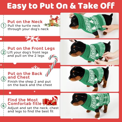 Christmas Dog Sweaters Turtleneck Double Knitting L7171