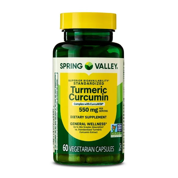 Turmeric Curcumin Complex Vegetarian Capsules, 550 mg, 60 Count K82824