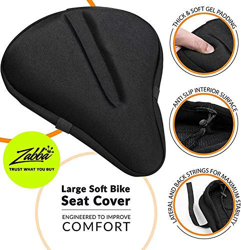 Padded Gel Wide Adjustable Bike Seat Cushion M54775