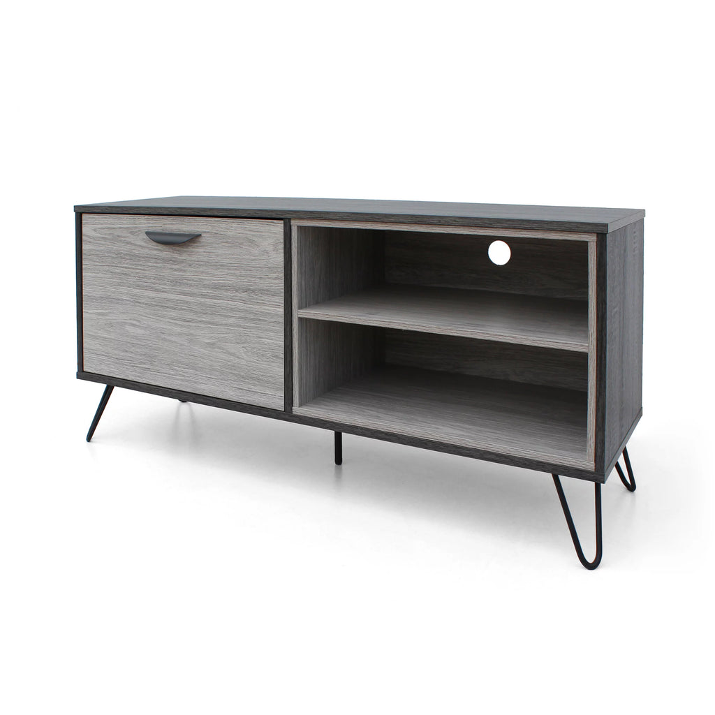 Grey Oak Two Toned Faux Wood TV Stand N7948