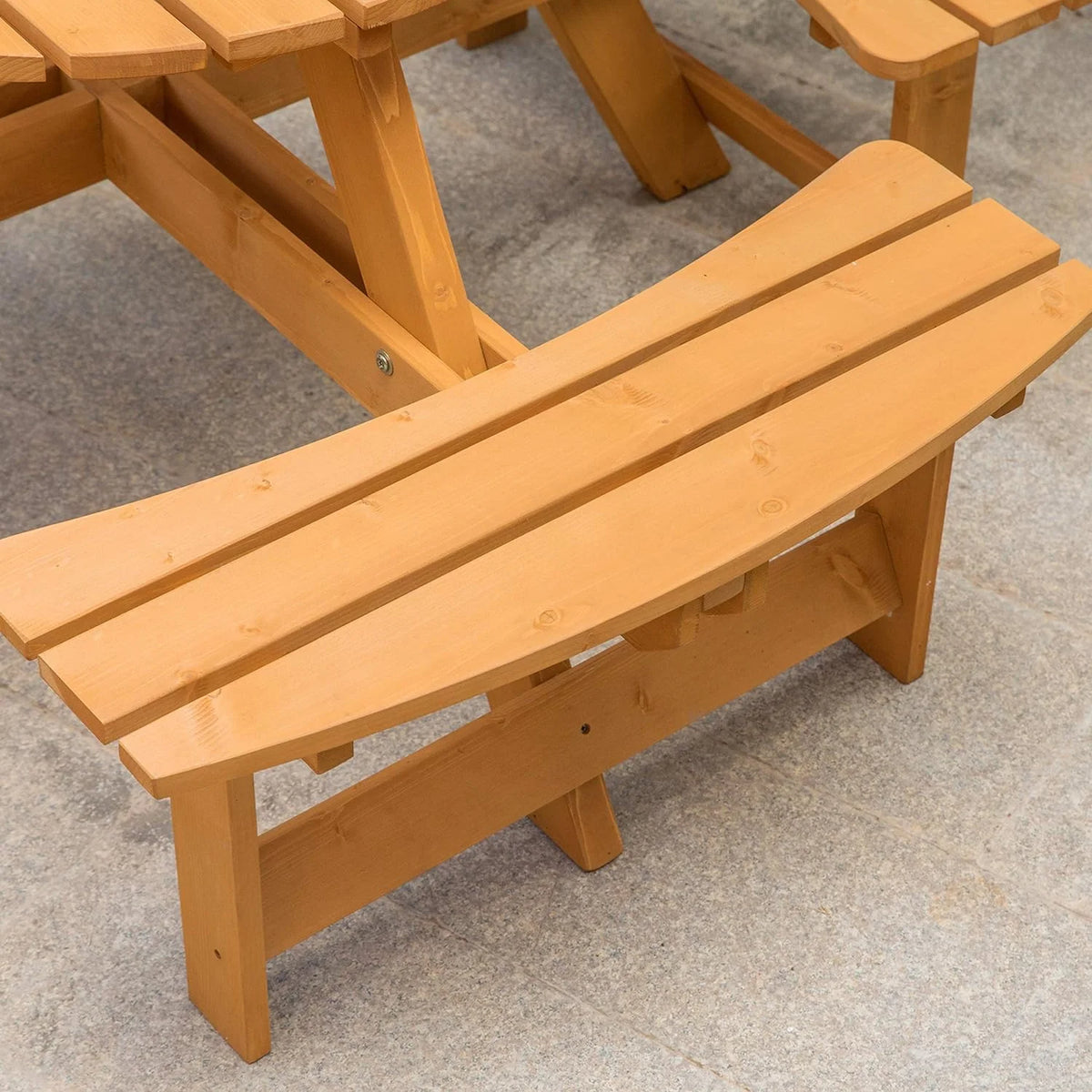 Wooden Round Picnic Table with Bench V2835
