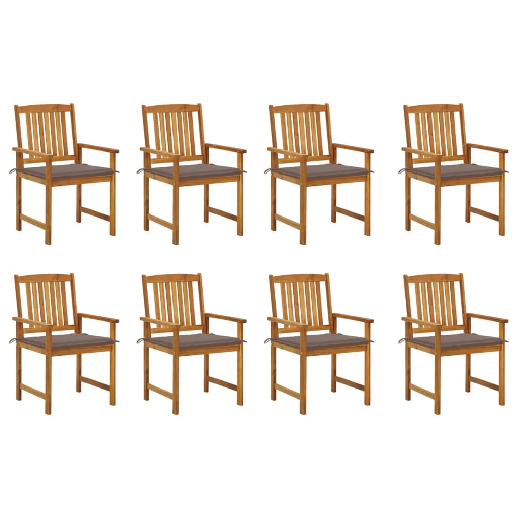 8 Piece Acacia Wood Patio Dining Chair Set B3425