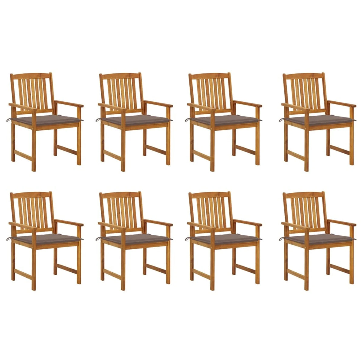 8 Piece Acacia Wood Patio Dining Chair Set B3425