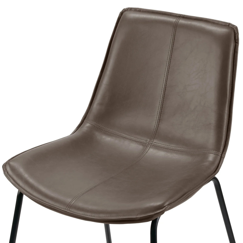 Brown Faux Leather Dining Chairs Set of 2 L335371