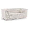 Cream Boucle Fabric Loveseat W8529