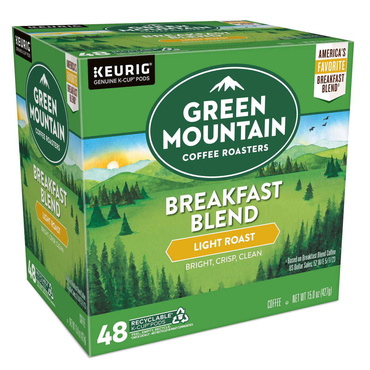 Light Roast K-Cup Coffee Pods, 48 Count S478134