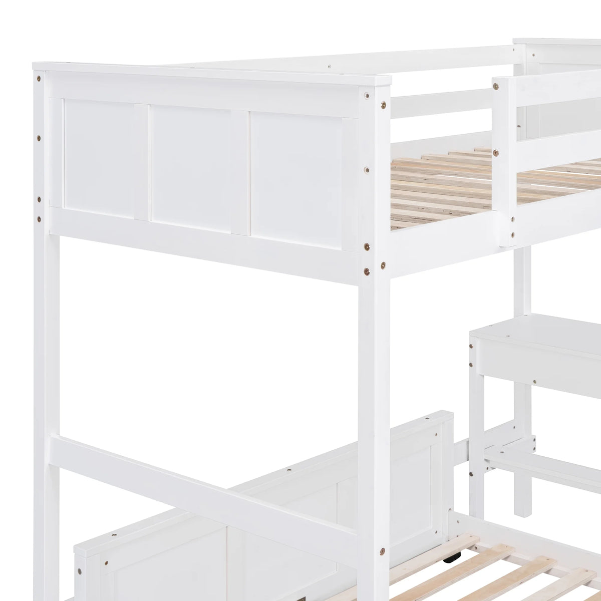 Twin Over Full Bunk Bed with Desk and Storage Drawers K91782
