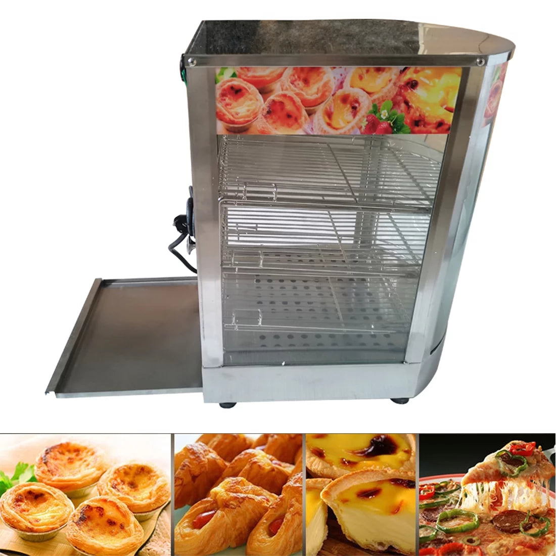 3 Layers Electric Food Warmer Display Case 850W D977004