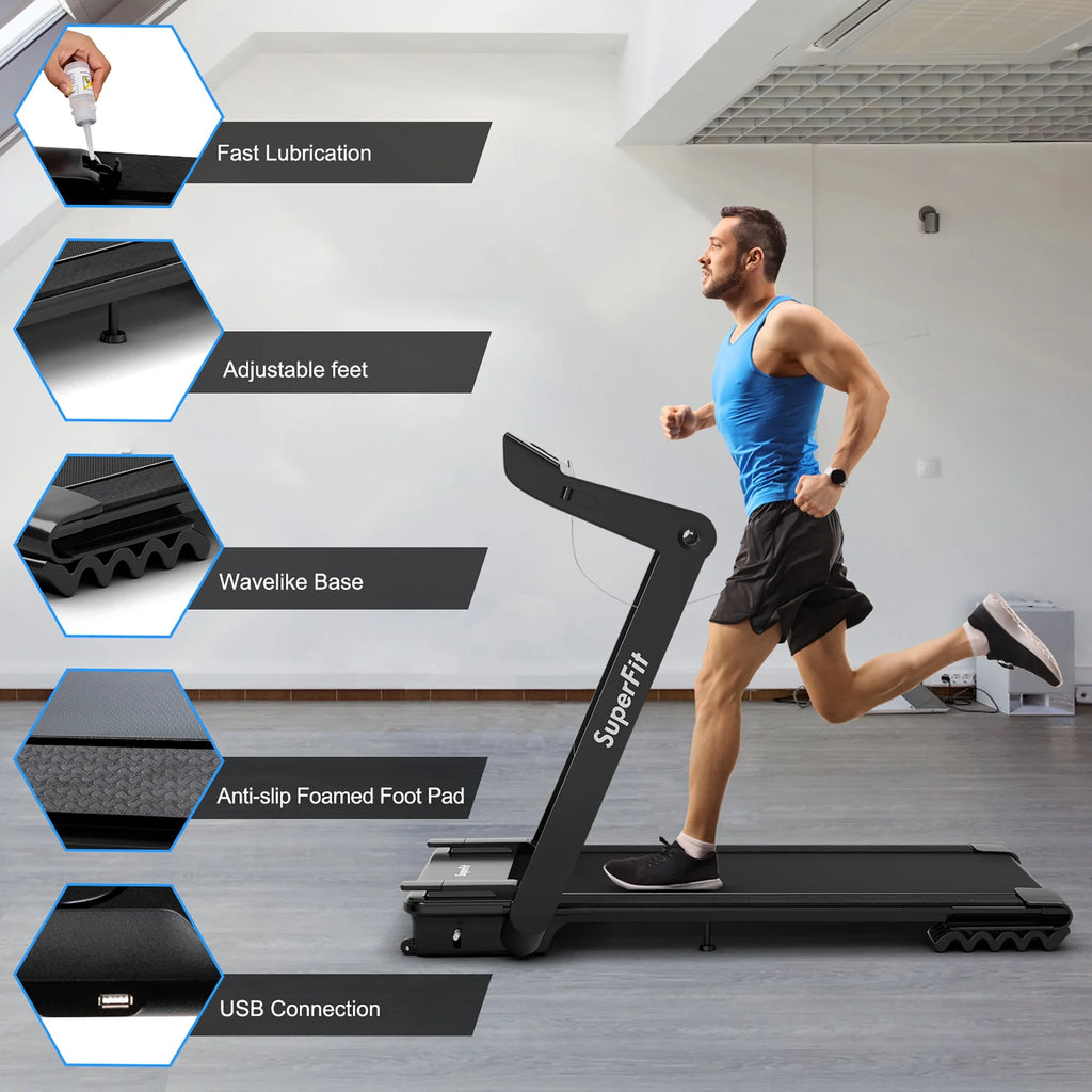 Foldable Electric Treadmill with Bluetooth Black B3378