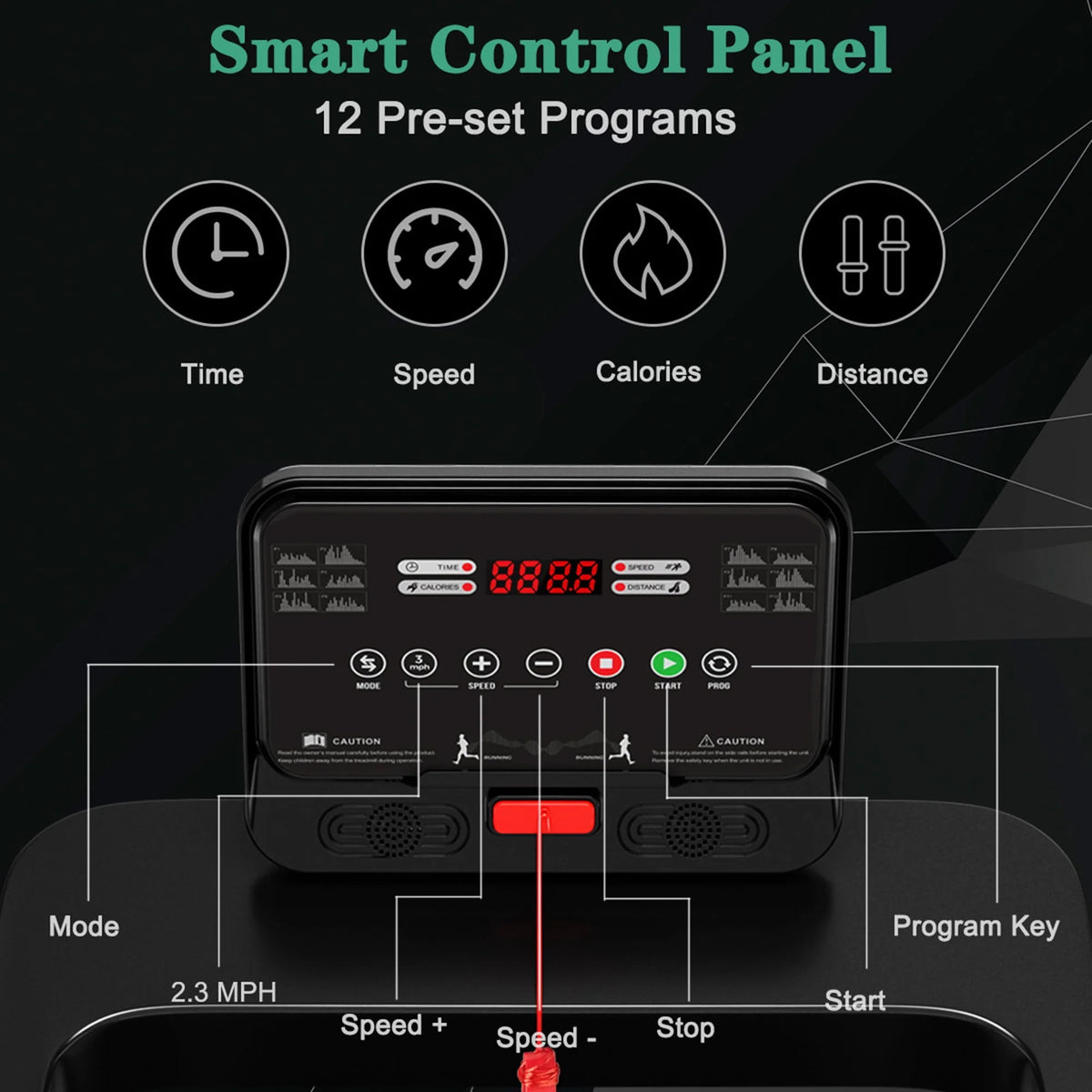 Electric Motorized Treadmill with LED Display D6642