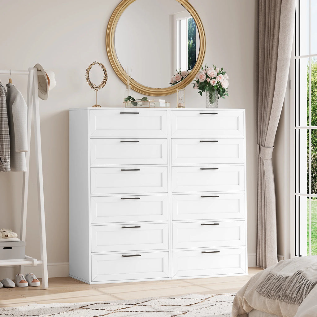 White 6 Drawer Tall Dresser X23725