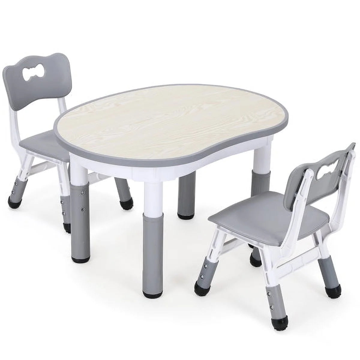 Height Adjustable Kids Table and 2 Chairs Set E176019
