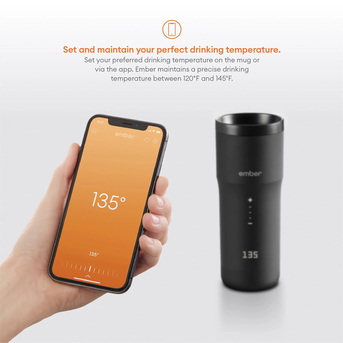 12 oz Black Temperature Control Smart Mug R3826