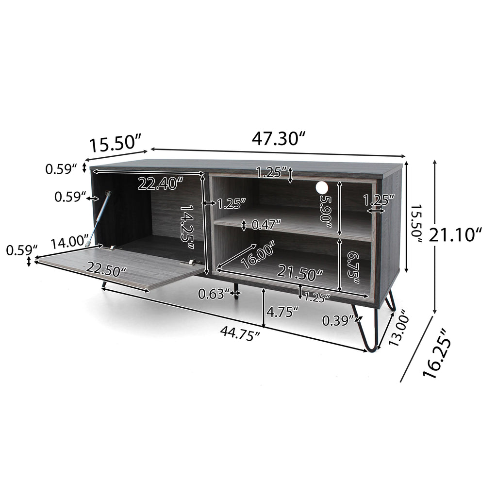 Grey Oak Two Toned Faux Wood TV Stand N7948