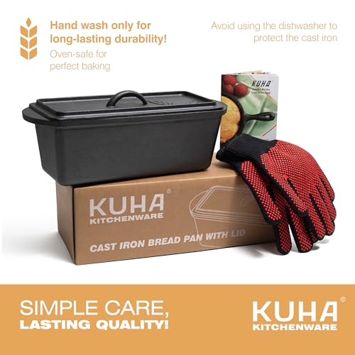 Pre-Seasoned Cast Iron Bread Loaf Pan with Lid P566