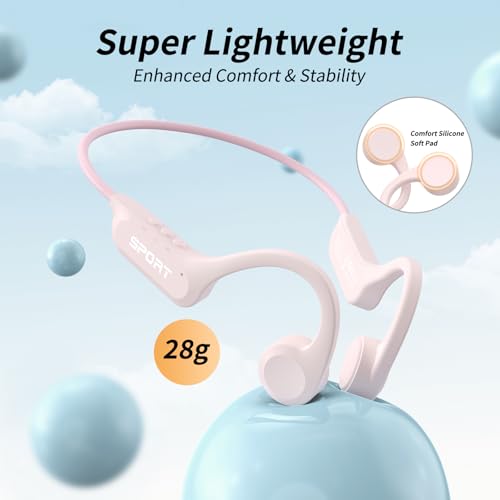 Bone Conduction Open Ear Headphones with Mic IPX6 Waterproof Y554490