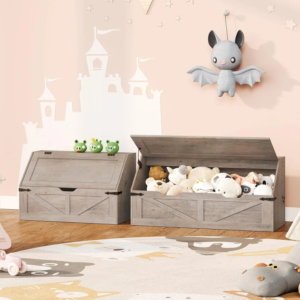 Wooden Storage Chest with Flip Top J168