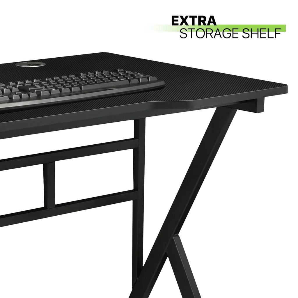 Black Portable Computer Desk with Host Rack Z27184