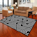 Rectangle Black White Carpet N50785