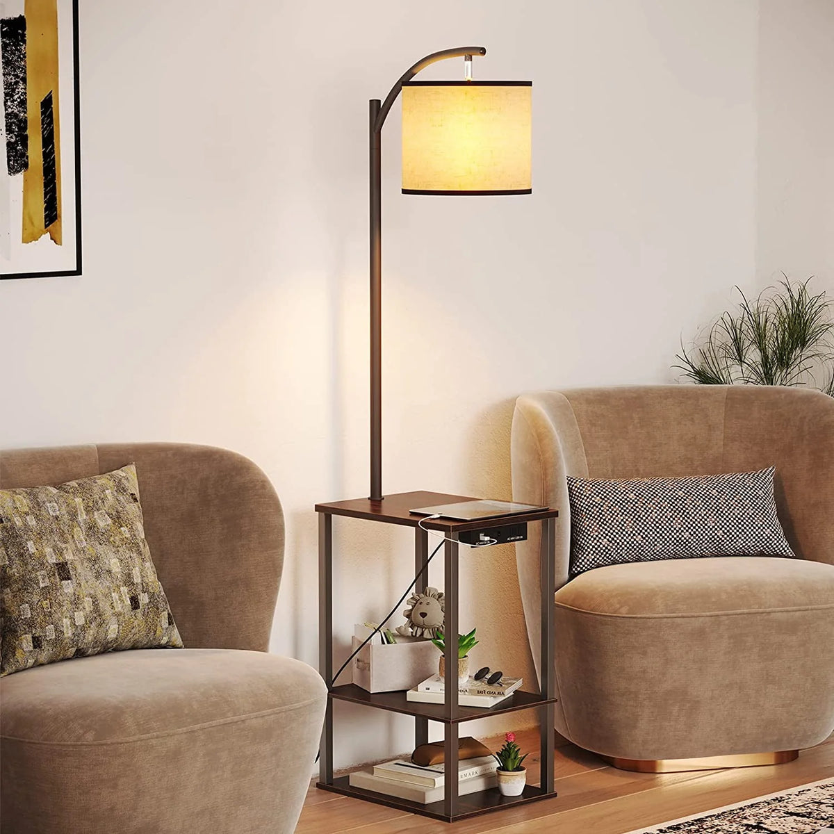 Floor Lamp with Table and USB Port W2688