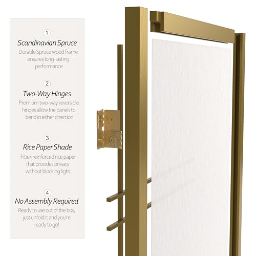 6 ft. Tall 3 Panels Grey Shoji Screen Room Divider Q70198