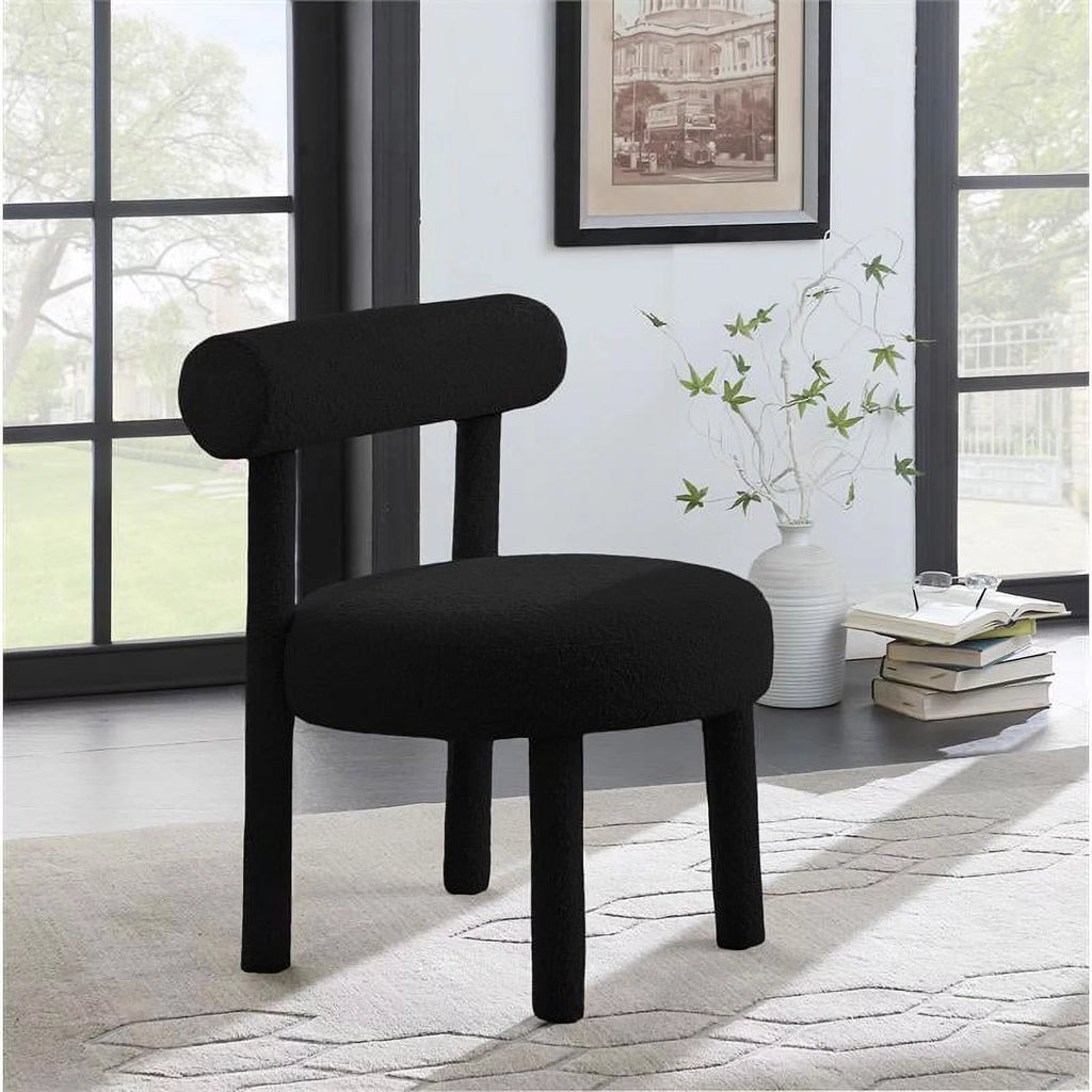 Black Boucle Fabric Accent Chair W4761
