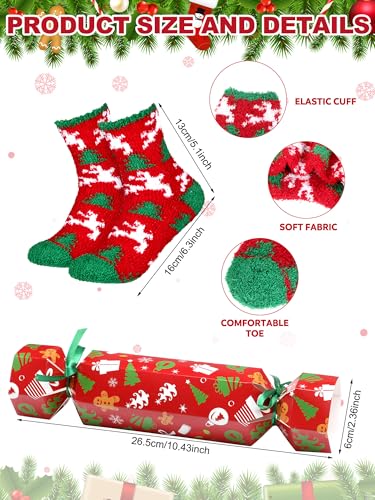 48 Pcs Fuzzy Christmas Socks and Candy Gift Boxes K189