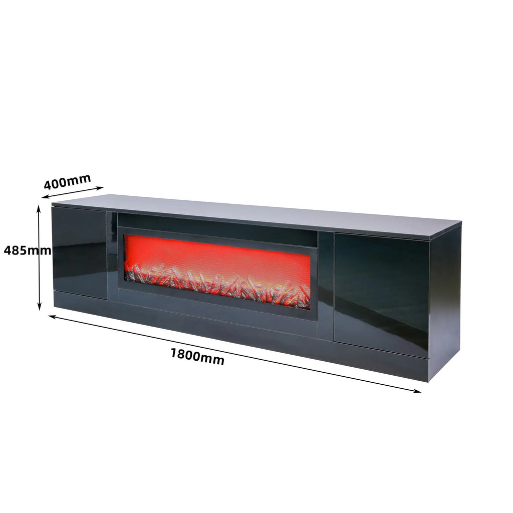Black Electric Fireplace TV Stand Z414