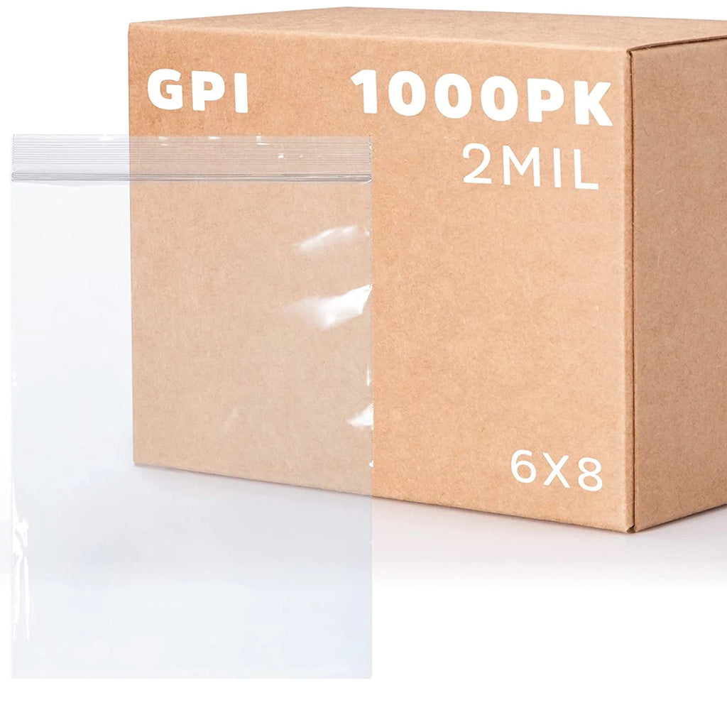 6” x 8” 2 Mil Clear Resealable Ziplock Bags 1000-Pack I721
