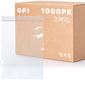 6” x 8” 2 Mil Clear Resealable Ziplock Bags 1000-Pack I721
