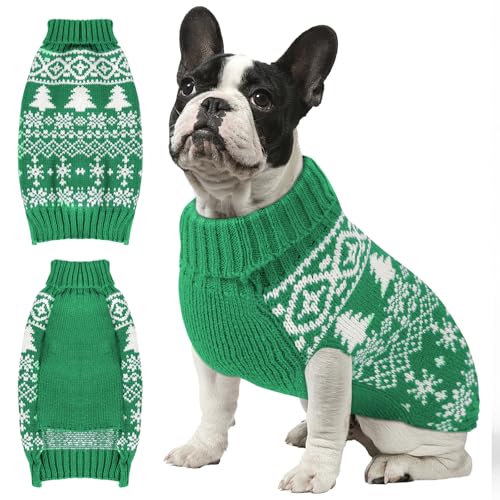 Christmas Dog Sweaters Turtleneck Double Knitting L7171
