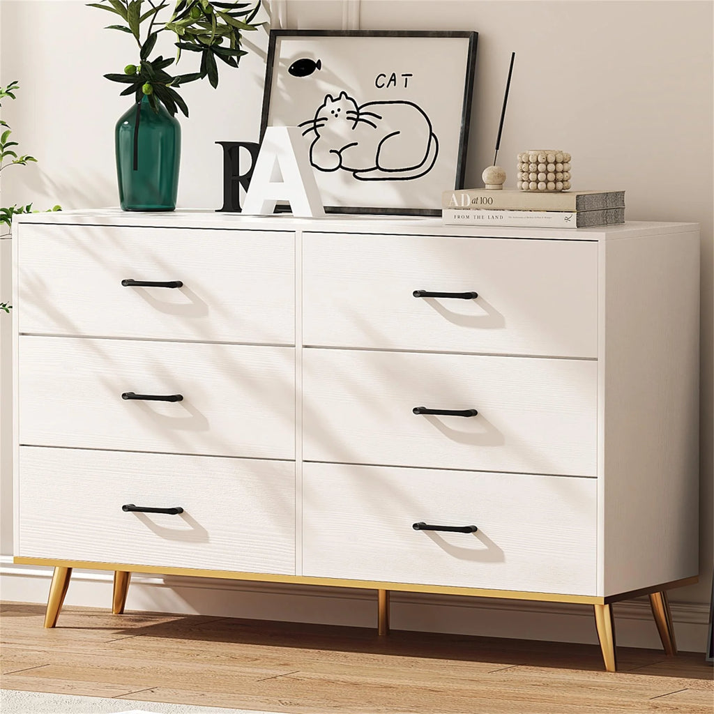 Black 6 Drawer Wood Dresser F97770