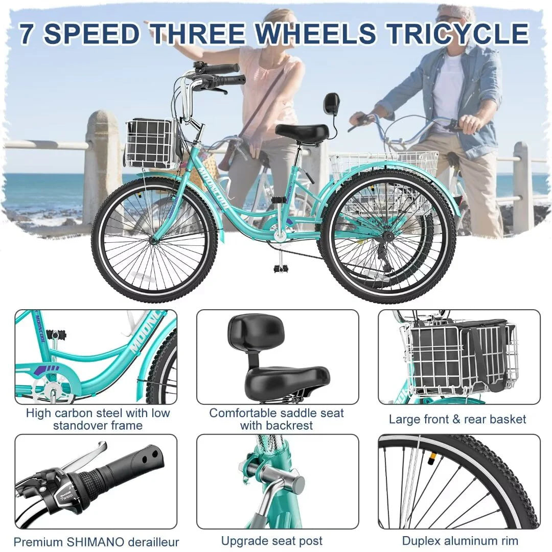 24 Inch 7 Speed Adult Tricycle O9190